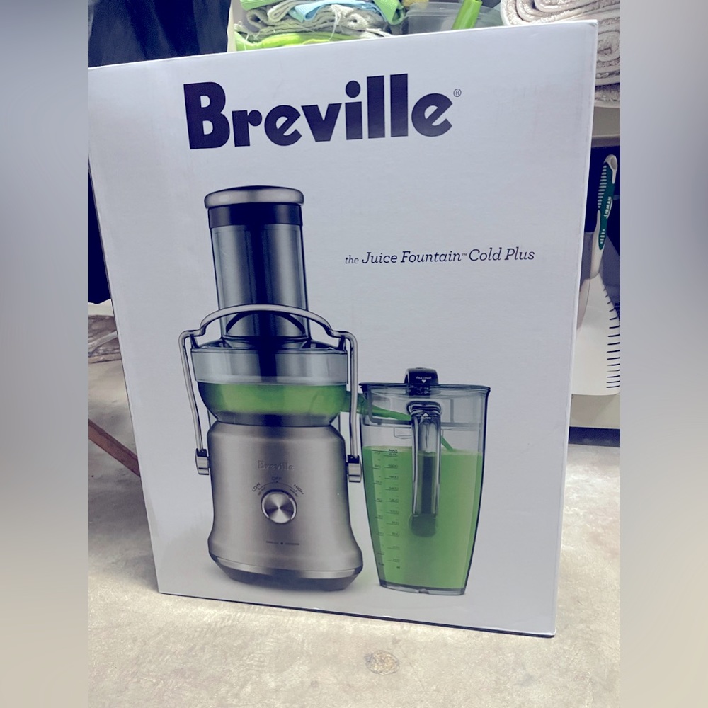 (NEW) Breville Juice Fountain Cold Plus Juicer, BJE530, Brushed Steel 70 fl oz